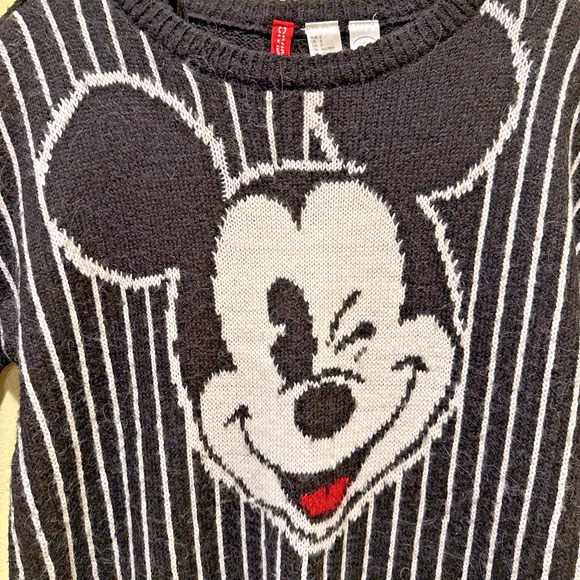 Mickey Mouse Winking Striped Sweater Divided x Disney New Size S Alpaca Blend - Picture 4 of 7